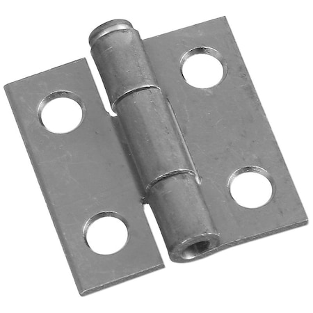National Hardware Narrow Hinge, 1 in W Frame Leaf, 0.045 in Thick Frame Leaf, Cold Rolled Steel, Zinc, 7 lb N141-606