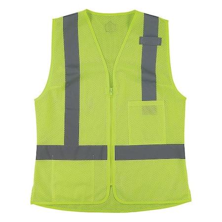 Ergodyne Hi-Vis Vest, M, Lime, Polyester, 2 22423