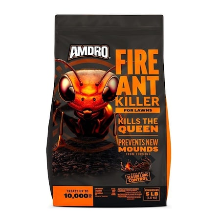 Amdro Outdoor Fire Ant Killer, Granules, Broadcast Spreader Application, Lawn, Perimeter, 5 lb Bag 100550451