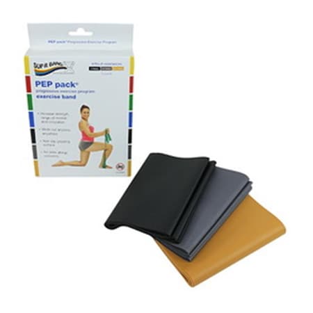 Fabrication Enterprises Sup-R Band, Latex-Free Pep Pack, Challenging, Black, Silver & Gold FA129333