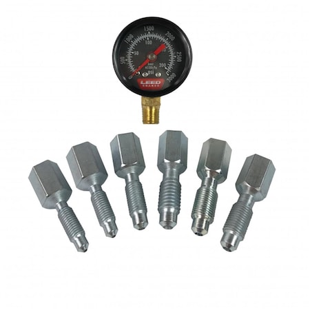 Leed Brakes 1.625 in. dia. 0-3000PSI Mechanical Brake Pressure Gauge, Black LEEBPG001