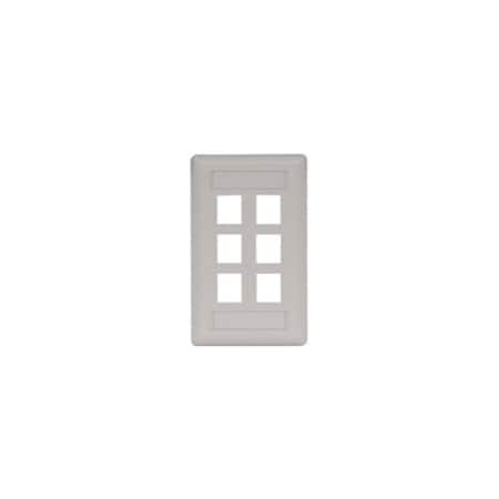 Hubbell Premise Wiring Wall Plate, 6 Port IFP16OW