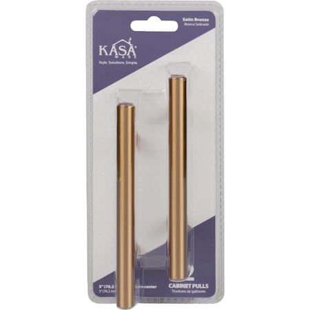 Hardware Resources KasaWare 5-3/8'' Overall Length Satin Bronze Cabinet Pull, 2PK K2943SBZ-2