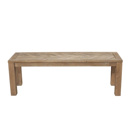 Homeroots 60" Natural Distressed Solid Wood Dining Bench 524063
