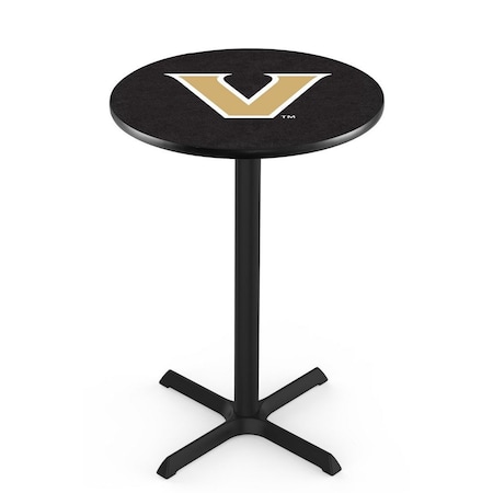 Holland Bar Stool Co 42" Blk Wrinkle Vanderbilt Pub Table, 36" dia. Top L211B4236Vander