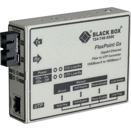 Black Box Black Box Media Converter, Ethernet to Fiber, 10/100/1000 Mbps LMC1003A-R3