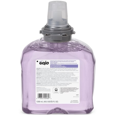 Gojo Hand Soap Refill, TFX, 1,200 mL, Foam, Cranberry, Biodegradable, Moisturizing, Paraben Free, 2PK 5361-02