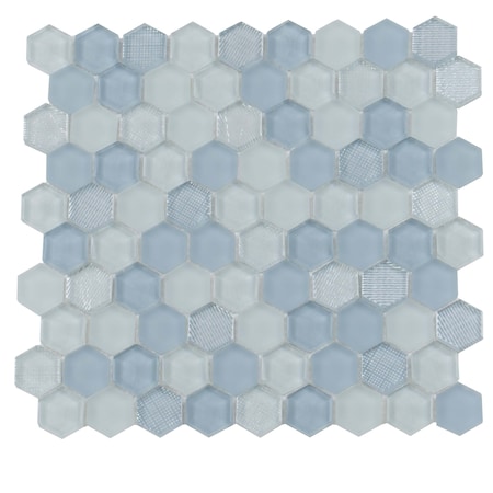 Apollo Tile Blue Gray 11.6 in x 12 in Glass Glossy, Matte Floor and Wall Mosaic Tile 4.83 sqft/case, 5PK APLICL8813A