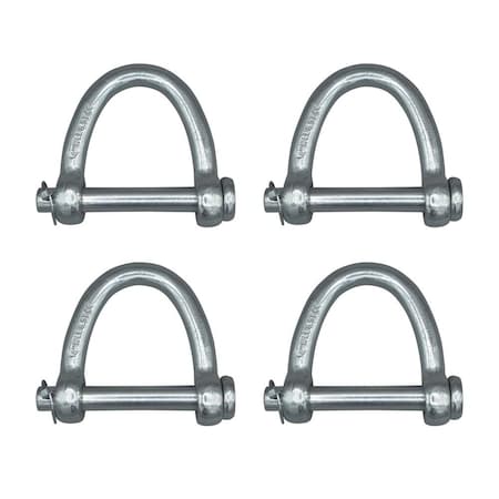 Mytee Products Web Sling Shackle - 4in w/ Quick Pin 13000 lbs WLL, White Blue Zinc, 4PK WS-SHACKLE-4x4