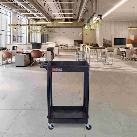 Luxor Tub Cart - Two Shelves - Black STC11-B