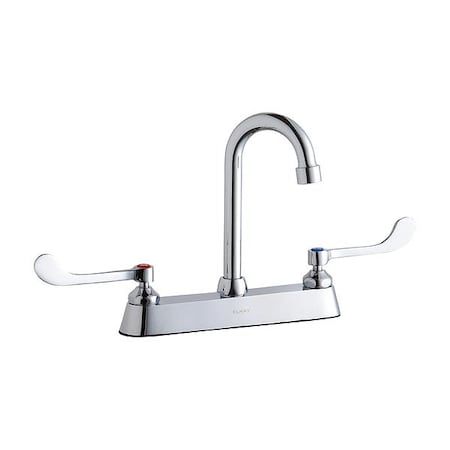 Elkay Handle-Operated Faucet, Manual, Gooseneck LK810GN04T6