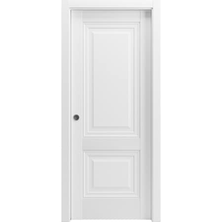 Sartodoors Sliding French Pocket Door 28 x 84in W/, Lucia 8831 White Silk, Kit Trims Rail Hardware LUCIA8831PD-WS-2884