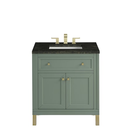 James Martin Vanities Chicago 30" Single Vanity, Smokey Celadon, w/ 3 CM Phantome Eclos Top 503-V30-SC-3PHT