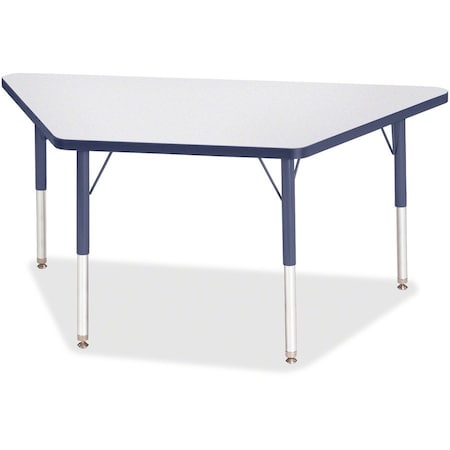 Jonti-Craft Berries Trapezoid Activity Tables, 24 in. x 48 in., E-height, Freckled Gray/Navy/Gray 6438JCE112