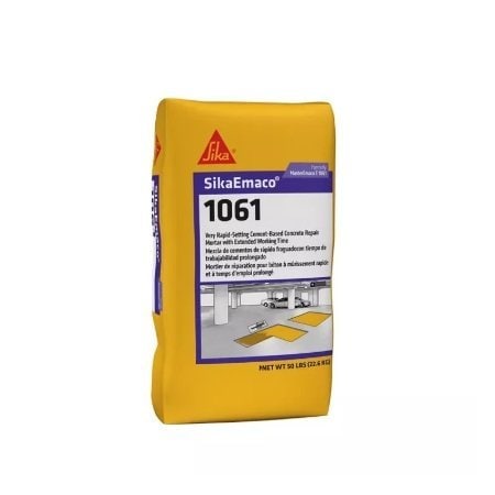 Sika SikaEmaco T 1061 Dust Reduced Rapid-Setting Cement-Based Concrete Repair Mortar 50lb Bag 807950