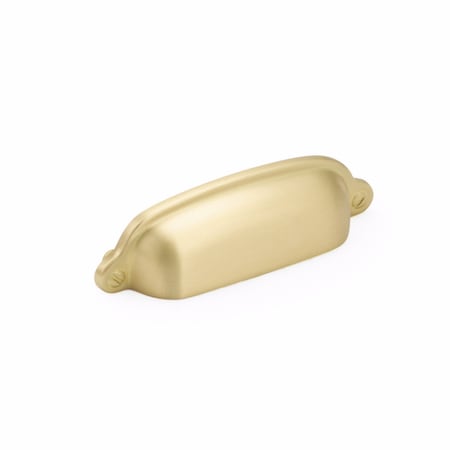 Schaub 3in Center to Center Country Cup Pull Satin Brass Finish 743-SB