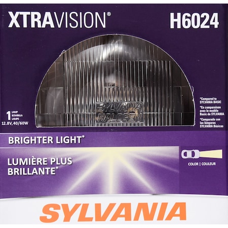 Sylvania Bulbs, 40 W Low Beam/ 60 W High Beam, 3200K, Halogen H6024XV.BX