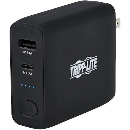 Eaton Tripp Lite Series Portable 5000mAh 2-Port Mobile Power Bank and USB Battery Wall Charger Combo - UPBW-05K0-1A1C