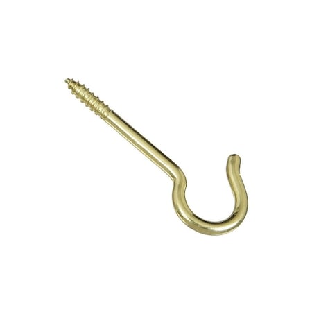 National Hardware V2041 Series Ceiling Hook, 20 lb Working Load, #8, Brass, 3PK N192-286