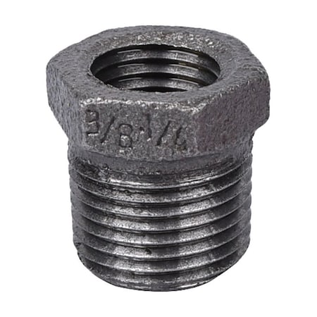 Prosource Pipe Bushing, 3/8 x 1/4 in, MIP x FIP, Malleable Iron, SCH 40 Schedule, 300 psi Pressure 35-3/8X1/4B