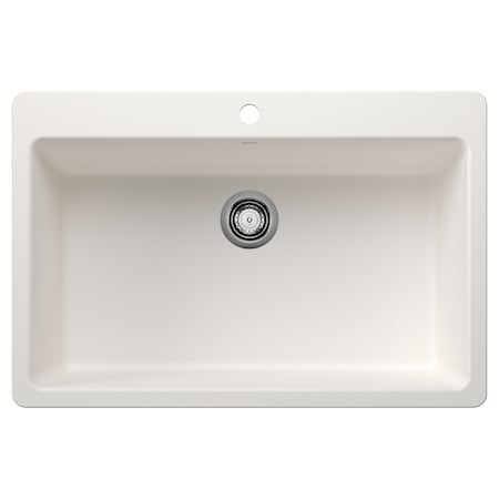 Blanco Liven SILGRANIT 33in Super Single Dual Mount Kitchen Sink - White 443197