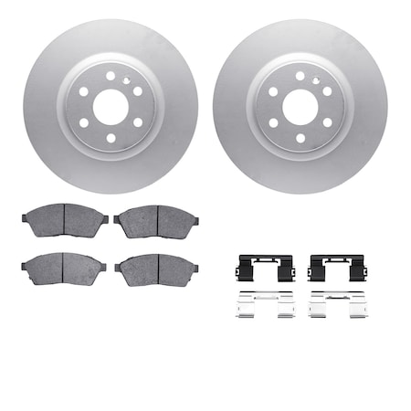 Dynamic Friction Co DFC GEOSPEC Coated Rotors with 5000 Brake Pads - Ceramic and Hardware 4512-46146