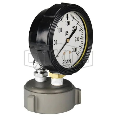 Dixon Cap Test Gauge with Petcock, 0 to 300 psi Pressure, Aluminum AFC250F-TGWP
