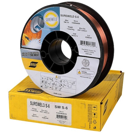 Esab Mig Welding Wire, DCEN, Gas-Shielded, Mild Steel 7008082000