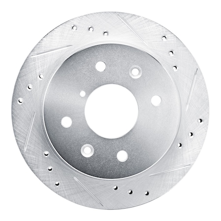 Dynamic Friction Co DFC Brake Rotor - Drilled and Slotted - Silver 631-80008R