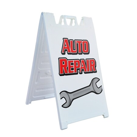 Signmission Auto Repair, A-Frame & 2 Decals Installed, Heavy-Duty Plastic Frame SBHD-D-2436-Auto Repair