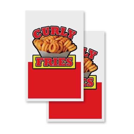 Signmission Curly Fries, Vinyl Decals Only 24 Inch x 36 Inch, Vinyl Decal, 2PK DSB-2436-2PACK-Curly Fries