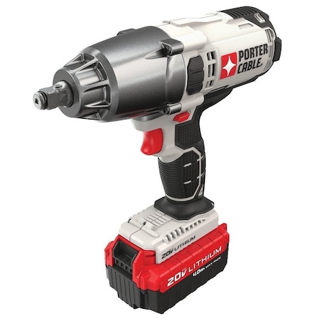Porter-Cable PORTER-CABLE PCC740LA Impact Wrench, 20 V Battery, Lithium-Ion Battery, 1/2 in Drive PCC740LA