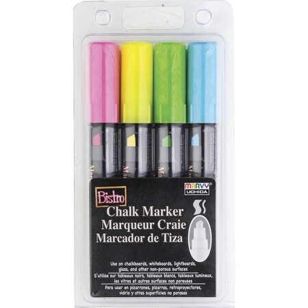 Marvy Uchida Laundry/Fabric Markers, 4 Assorted Sizes Per Pack, 8PK 4834H