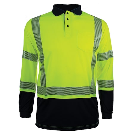 Reflective Apparel ANSI Type R Class 3 Long Sleeve Polo Shirt with Navy Bottom 316CT-LN-5X