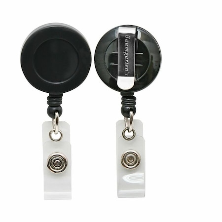 Baumgartens SICURIX Badge Holder - Plastic - Black - 25 / Box 68424