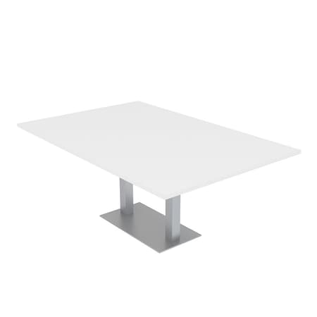 Skutchi Designs Rectangle Conference Table With Power Unit, 48 in W, 84 in L, White HAR-REC-48X84-DOU-W960-NA