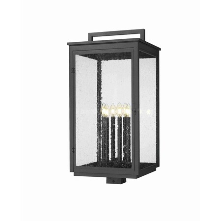 Z-Lite Hartwell 6-Light Outdoor Post Mount Fixture, 15 in W x 31.5 H, Sand Black 5019PHXXLS-BK