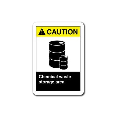 Signmission 10 in Height, Plastic, ANSI-710CS Chemical Waste Storage, ANSI-710CS Chemical Waste Storage ANSI-710CS Chemical Waste Storage