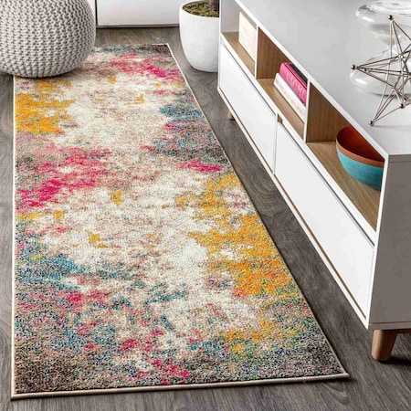 Jonathan Y Contemporary POP Modern Abstract Yellow/Multi 2 ft. x 8 ft. Runner Rug CTP107B-28