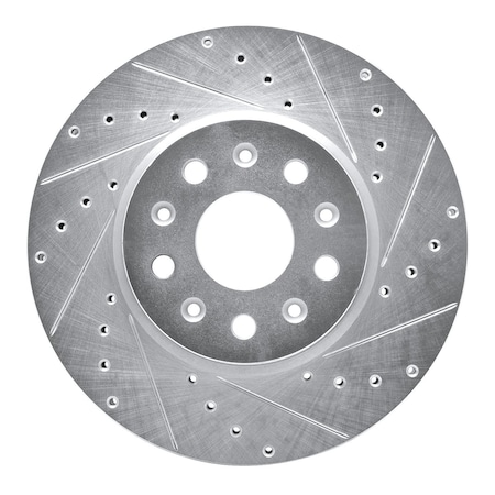 Dfc Premium Silver Drilled & Slotted Brake Rotor, Disc Brake Rotor, 631-47055R