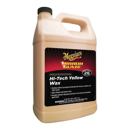 Meguiars Mirror Glaze Hi-Tech Wax, 1 gallon Can, High Gloss, Light Yellow, Liquid M2601