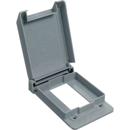 Carlon Device Cover, 4-53/64 in L, 3-11/16 in W, Rectangular, Polycarbonate, Gray, Textured E98GFCN-CAR