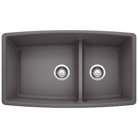 Blanco Performa Medium 1-3/4 Low Divide, Cinder 441474