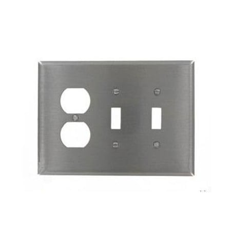 Leviton Decora 2-Toggle 1-Duplex WP OS 302SS 84121-40