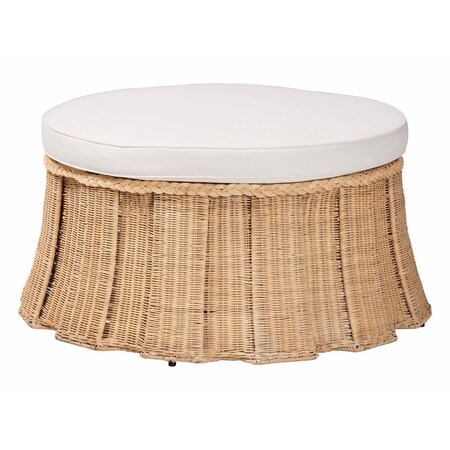 Bali & Pari Ying Natural Rattan Ottoman, Large 264-14446-ZORO