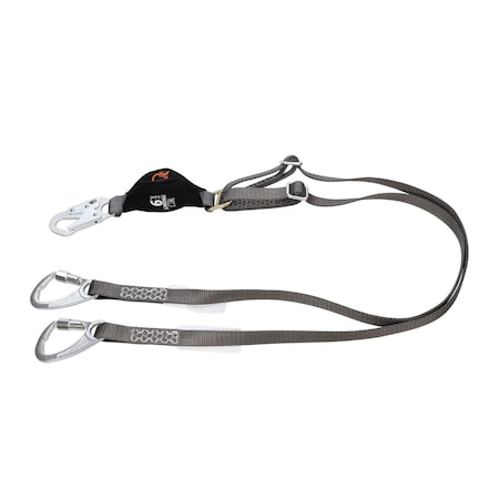Msa Safety Lanyard, V-Series, Tieback, Twin-Leg Energy Absorbing, 6 ft, ANSI Z359.13-2013 10193941