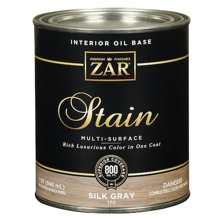 Zar Wood Stain Qt UGL Silk Gray Zar Interior Oil-Based Wood Stain 17012