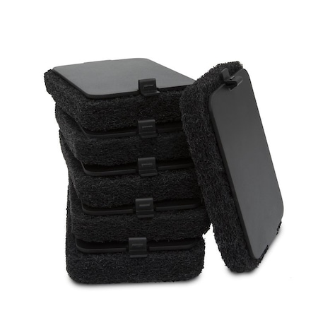 Weber Griddle Scour Pad Replacement Pack, Nylon Bristle, Black Bristle, Easy-Grip Handle 3400023