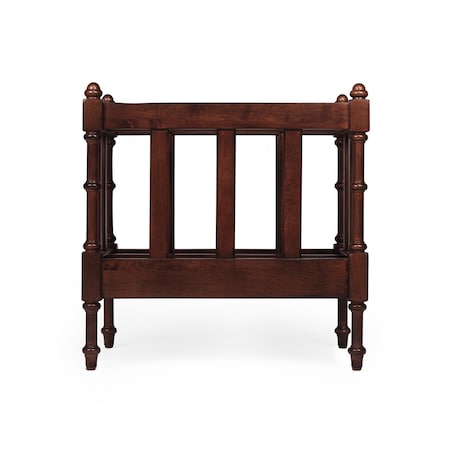 Homeroots 17" Brown Solid Wood Magazine Holder 389454
