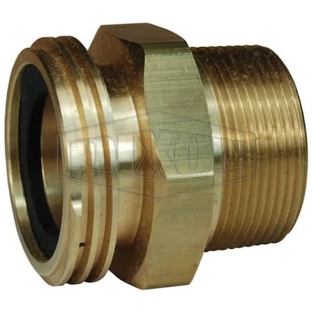 Dixon Straight Adapter, Suitable For Use w/ LP Gas Hose, 2-1/4 in MACME x 1-1/2 in MNPT x 1 in FNPT, Brass ME502-12/8